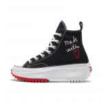 Converse Run Star Hike Drobė Laisvalaikio Neslystantys Atsparūs Dilimui Auk&scaron;to Vir&scaron;aus Sportbačiai Unisex Juodi ir Balti 35