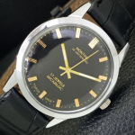 &Scaron;VEICARI&Scaron;KAS VINTAGE MONTINE RANKINIO UŽVEDIMO VYRI&Scaron;KAS ATNAUJINTAS JUODAS CIFERBLATAS LAIKRODIS a441065-1