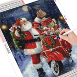 Deimantinis siuvinėjimas kryželiu žiemos sniegas 5D deimantinis paveikslas Kalėdų Kalėdų Senelio sienų menas rankų darbo dovana Full Round (20X30CM)