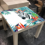 Nordic Zebra Desktop Lipdukai Lipdukai Neper&scaron;lampami PVC Baldai Lipdukai Stalo Stalo freskos Menas Namų apdaila 55X55CM 55x55cm