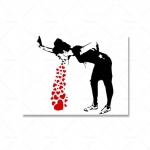 Gatvės grafiti menas Banksy drugelio mergaitės &scaron;irdies plakatas aliejinis paveikslas Modernus mąstytojas gyvenamasis kambarys 21cm&times;30cm NoFrame
