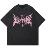 2024 m. Streetwear Skeleton Shape Letter Graphic Unisex mar&scaron;kinėliai