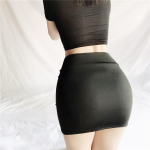 Auk&scaron;tu juosmeniu seksualus laisvalaikio juodas baltas Bodycon pie&scaron;tuko mini sijonai Aptempti naktinio klubo vakarėlio paketas Apvyniojamas klubo trumpas sijonas Moteri&scaron;ki drabužiai One Size juoda