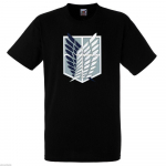 Attack On Titan trumpomis rankovėmis Scout Regi T Japoni&scaron;ki anime unisex mar&scaron;kinėliai S