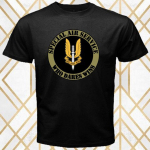 JK britų Sas Special Air Service logotipas Juodi unisex mar&scaron;kinėliai S