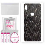 apgo Protective Skin Sticker for the back compatible with vivo Z3x, Wrap Film, Foil, Vinyl - Pattern Carbon Black Pixel