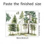 Akvarelė Pu&scaron;is Kedro pu&scaron;is Miegamasis Svetainės fonas Kra&scaron;tovaizdžio dekoravimas Dekoratyviniai sienų lipdukai 39*98CM*2PCS/fun-L077