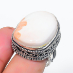 Scolecite Handmade 925 Sterling Silver Jewelry Ring Size 7.5 o5u78