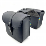 Vintažinis odinis motociklo balnas - Vandeniui atsparus, universalus tinka Yamaha ir motoroleriams 24x11x23 cm juoda