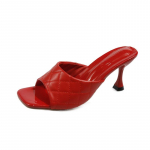 Dizainas Moteri&scaron;kos &scaron;lepetės Eleganti&scaron;ki kvadratiniai smėlio pir&scaron;tukai Ploni auk&scaron;ti kulnai Vasariniai lauko paplūdimio batai Gladiatoriai 6,5 cm Moteri&scaron;ki sandalai 35
