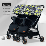 Lengvas dvynukų vežimėlis: Sulankstomas, Sėdėjimo ir Gulėjimo Galimybė Vaikams