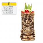 Tiki Puodeliai Keraminiai Havajų Luau Puodeliai Vakarėliui Gėrimų indai, Mieli egzoti&scaron;ki kokteilių taurės, Tiki Baras 250-660ml