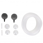 Akvariumo deguonies siurblio priedų rinkinys: burbulinis akmuo, žarna, siurbtukas-laikiklis, vožtuvas, aeravimo įrenginys skirtas