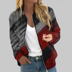 Moteri&scaron;ki vir&scaron;utiniai drabužiai su spaudiniu ilgomis rankovėmis, laisvalaikio užtrauktuku susagstomi megztiniai mar&scaron;kinėliai plona striukė moterims L juoda