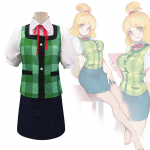 Animal Crossing Isabelle Cosplay Kostuum Spel Horizons Vrouwen Uniform Outfit Staart Hoofddeksels Sewd1 Halloween Cosutmes XL 55-60kg smėlis
