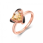 Paprasto dizaino 925 prabos sidabro moteri&scaron;kas žiedas, trikampis 7,0 mm, natūralus citrino akmuo, prabangus papuo&scaron;alas jubiliejui, banketui US RING SIZE:6# geltona
