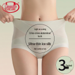 Women's Ice Silk Seamless High-Waist Tummy Control Briefs XL