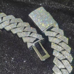 Storas Sunkus 15mm Dvi Eilės &Scaron;akutės Nustatymo Kubieti&scaron;ko Grandinėlės Ledinis Hip Hop Baltas/18k Paauksuotas Karoliai Papuo&scaron;alai Moterims Vyrams Dovanos 20inch Necklace