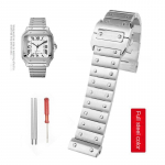 VIENAS 20mm 23mm vientiso nerūdijančio plieno laikrodžio apyrankė Cartier WSSA0009 Santos 100 auk&scaron;tos kokybės dirželis Santos100 vyri&scaron;kas auksinis laikrodžio grandinėlės MN 20mm sidabras