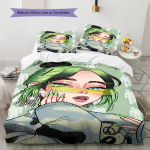 Billie Eilish ra&scaron;tuota patalynė, antklodės komplektas, antklodės užvalkalas, pagalvės užvalkalas namams, gimtadienio dovana (1 * antklodės užvalkalas + 2 * pagalvės užvalkalai, be &scaron;erdies) 135x200cm