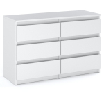 Balta 6 stalčių komoda 100 cm TV spintelė Svetainės baldai &Scaron;oninė spintelė Drabužių spinta