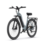ONESPORT OT05 Miesto elektrinis dviratis 250W 36V 18.2Ah baterija, 27.5 colio padanga, 25km/h maksimalus greitis, 120km maksimalus nuvažiuojamas atstumas, hidrauliniai diskiniai stabdžiai pilka spalva