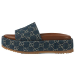 Gucci moteri&scaron;kos platforminės &scaron;lepetės 'Allover Gg Denim' Moteri&scaron;kos 623212 2KQ00 4402 36