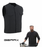 Drobės liemenė motociklininkams chopper bobber cruiser lauko liemenė L juoda