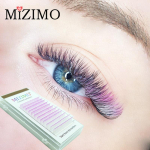 MIZIMO spalvotos baltos ir rožinės spalvos rankų darbo spalvotos įskiepytos dirbtinės blakstienos 8-13mm sumai&scaron;ytos su 0,07 dirbtinio audinės plaukų priauginimu mix8-13mm--D rožinė/balta