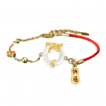 Laimingos raudonos virvės zodiako drakono apyrankė moterims, vyrams reguliuojama rankų darbo apyrankė su karoliukais 2024 m. Naujųjų metų papuo&scaron;alų dovana A