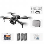 Nauja K9Pro nuotolinio valdymo drono dviguba kamera 4K plataus kampo optinio srauto padėties nustatymo kliūčių vengimas mini sulankstomas keturkopterio žaislas 3 battery juoda