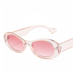 Moteri&scaron;ki juodi ovalūs akiniai su metaliniu vyriu ry&scaron;kiai juodi retro akiniai nuo saulės rankų darbo Transparent pink frame