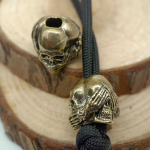 Trijų pusių kaukolės galvutė žalvario peilio karoliukai EDC lauko &bdquo;pasidaryk pats&ldquo; &bdquo;Paracord&ldquo; austi dirželiai pakabukai apyrankės žavesio papuo&scaron;alai priedai žalvaris
