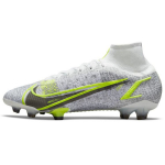 Nike Mercurial Superfly 8 Elite FG Balti Volt Unisex Sportbačiai Metaliniai Sidabriniai Juodi CV0958-107 40.5