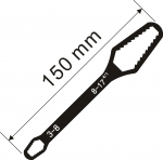 3&ndash;17 mm universalus &bdquo;Torx&ldquo; veržliaraktis, savaime užsiveržiantis reguliuojamas stiklas, veržliarakčio lenta, dvigalvis &bdquo;Torx&ldquo; veržliaraktis, rankiniai įrankiai gamykloje