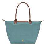 Longchamp logotipas Auksinė furnitūra Nailoninė pirkinių krep&scaron;io peties rankinė Didelė moteri&scaron;ka rankinė &Scaron;viesiai žalia pilka L1899089P93 Basic Set (Bag)
