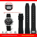 Auk&scaron;tos kokybės fluoro gumos dirželis IWC Pilot Mark 18 Spitfire Fighter Portugal laikrodžiui mink&scaron;ta FKM guma 20mm 21mm vyri&scaron;ka apyrankė 21mm width black