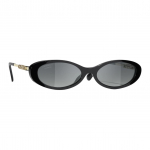 Chanel logotipas Ovalūs akiniai nuo saulės Unisex akiniai nuo saulės Juodi A71781-X09961-S2218 F,Black