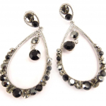 Les Tr&eacute;sors De Lily [C3890] - Boucles Cr&eacute;ateur 'Intense' Noir gris juoda