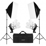 Andoer Studio foto ap&scaron;vietimo rinkinys su 2 * Softbox / 2 * 4in1 lemputės lizdas / 8 * 45 W lemputė / 2 * &scaron;viesa UK Plug