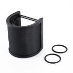 Mikrofonas Pop Filter Profesionalus metalinis mikrofonas Pop Filter Shield Blowout Preventer Net juoda