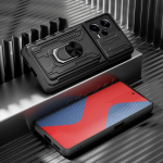 Kortelės lizdo slankiojančios kameros apsaugos telefono dangtelis, skirtas Xiaomi Redmi Note 12 Pro Plus 5G 12Pro žiedinio stovo laikiklis smūgiams atsparus &scaron;arvų dėklas Redmi Note 11 Pro 11S Redmi Note 12Pro 5G juoda