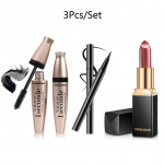 3 vnt. / rinkinys 3D vandeniui atsparus tu&scaron;as + juodas akių pie&scaron;tukas + Mermaid Ji Pearlescent &scaron;iltų lūpų dažų lūpų blizgesio rinkinys 3Pcs/Set
