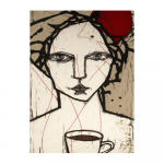 Abstrakti linija Moters portretas Menas Drobė Tapyba Sienų Menas Graffiti Paveikslėliai Moterų svetainė Namų modernus dekoras Plakatų spaudiniai Apdaila 20x30cm No Frame balta
