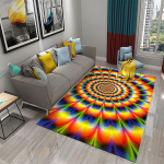 3D optinė iliuzija psichodelinis kilimas spalvinga geometrija vertigo kilimas gyvenamasis kambarys miegamasis Vonios įėjimas Neslystantis grindų kilimėlis 40cm x 60cm