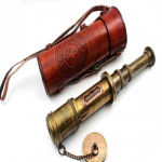 Marine Sailor-Dollond London Spyglass, 40,64 cm žalvarinis teleskopas su didelės rai&scaron;kos, gražiu dangčiu ir apdaila, Commando Antique