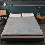 Buitinis storas atminties putų tatami kilimėlis, mink&scaron;ta oda - draugi&scaron;kas pliu&scaron;inis čiužinys, pagalvėlė bendrabutyje, vienvietis čiužinys su kempinėmis 90x190x4cm pilka spalva