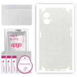 apgo Protective Skin Sticker for the back+sides compatible with Nothing Phone 1, Full Wrap Film, Foil, Vinyl - Pattern White Fabric