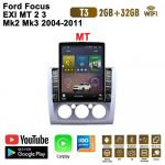 2 DIN 9,7 colių Android automobilinis radijas, skirtas Ford Focus EXI MT 2 3 Mk2 Mk3 2004-2011 Tesla Vertikalus ekranas Carplay Autoradio Multimedia Player 2+32GB MT