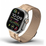 Magnetinis dirželis Apple Watch Ultra 49mm 45mm 44 metalinė juosta nerūdijančio plieno Milanese kilpa, skirta IWatch Series 10 46mm 9 8 7 6 Se Ultra2 for Apple Watch 46mm juoda